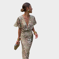 Clara - Copper Midi Dress with Twist Knot