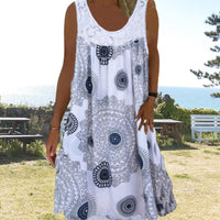 Clementine | Women's Sleeveless Printed Midi Dress