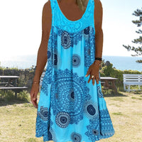Clementine | Women's Sleeveless Printed Midi Dress