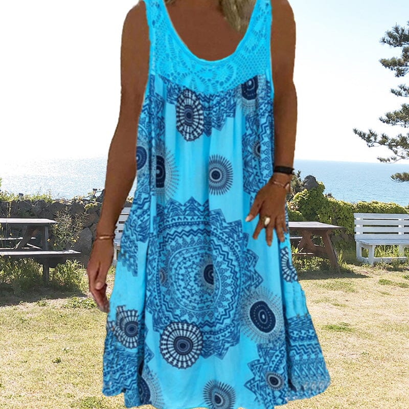 Clementine | Women's Sleeveless Printed Midi Dress