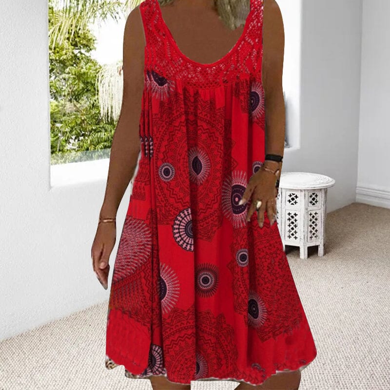 Clementine | Women's Sleeveless Printed Midi Dress