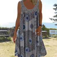 Clementine | Women's Sleeveless Printed Midi Dress