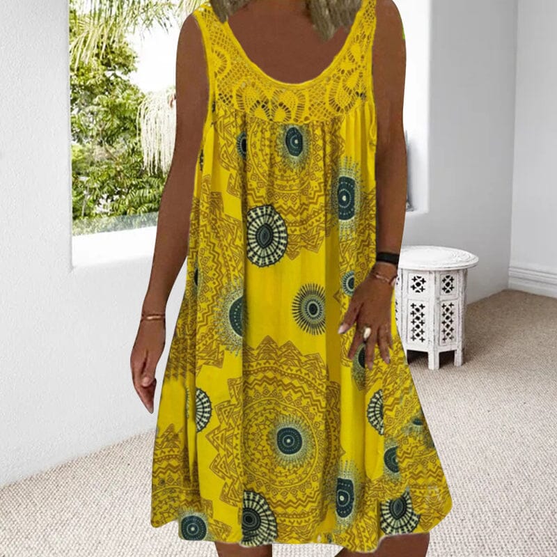Clementine | Women's Sleeveless Printed Midi Dress