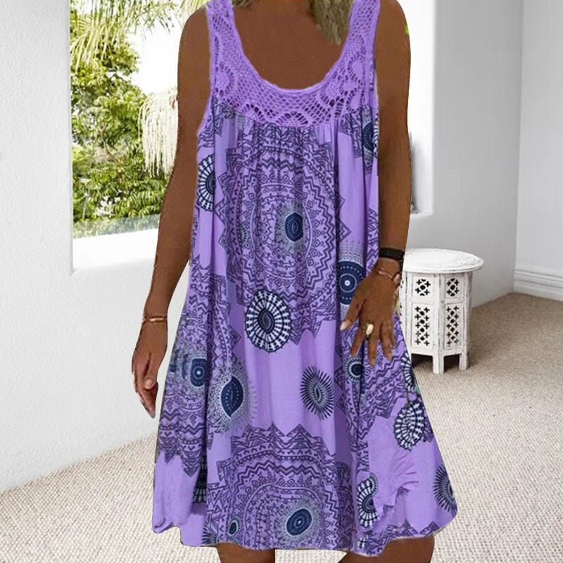 Clementine | Women's Sleeveless Printed Midi Dress