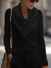 Clotilde | Women's Cowl Neck Long Sleeve Sweater