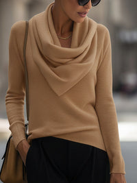 Clotilde | Women's Cowl Neck Long Sleeve Sweater