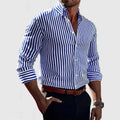 Coen | Men's Striped Long Sleeve Button-Down Shirt