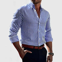 Coen | Men's Striped Long Sleeve Button-Down Shirt