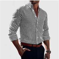 Coen | Men's Striped Long Sleeve Button-Down Shirt