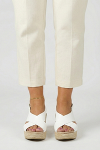Michelle | Womens Wedge Crossover Slingback Sandals White