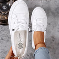 Cora | Women's White Lace-Up Low Top Sneaker