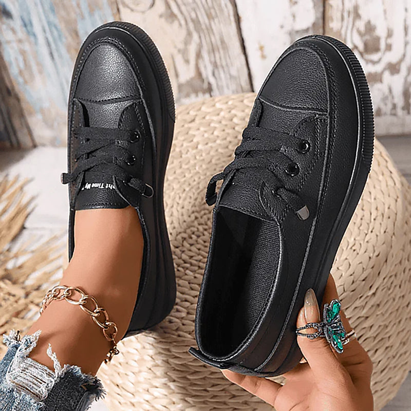 Cora | Women's White Lace-Up Low Top Sneaker