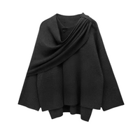 Cordessa | Women's Draped Cowl Neck Cape Coat