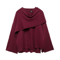 Cordessa | Women's Draped Cowl Neck Cape Coat