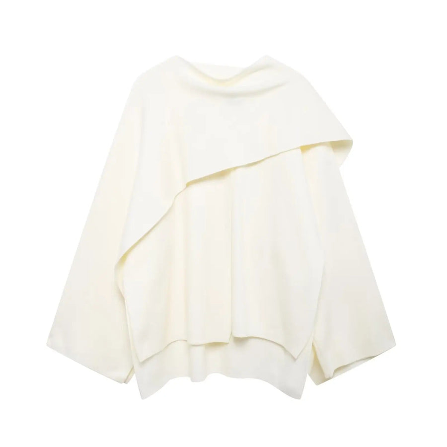 Cordessa | Women's Draped Cowl Neck Cape Coat