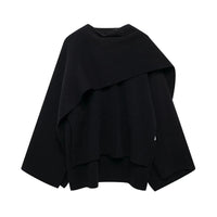 Cordessa | Women's Draped Cowl Neck Cape Coat
