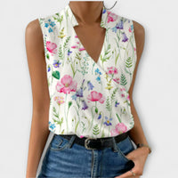 Cordessa | Women's Sleeveless Wrap Collared Blouse
