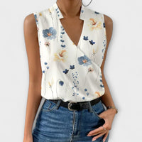 Cordessa | Women's Sleeveless Wrap Collared Blouse