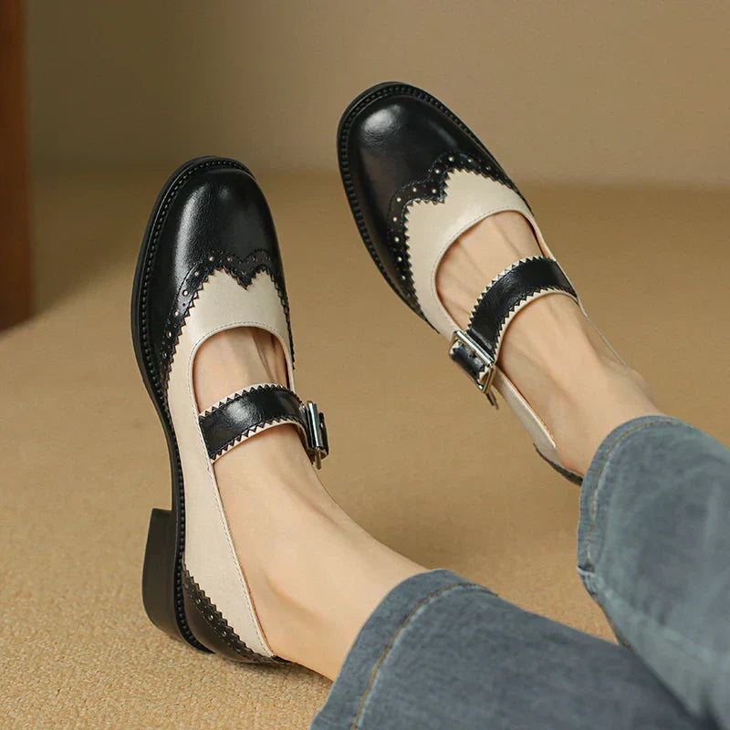 Cordina | Women's Two Tone Mary Jane Brogue Shoes