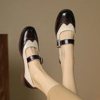 Cordina | Women's Two Tone Mary Jane Brogue Shoes