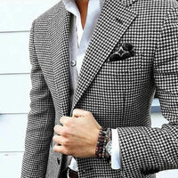 Cormac | Men's Houndstooth Notch Lapel Slim Fit Blazer