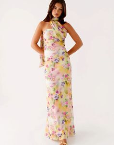 Cream Songbird Maxi Dress Sunburst Floral