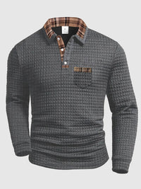 Warrick | Men's Long Sleeve Plaid Collar Polo Shirt