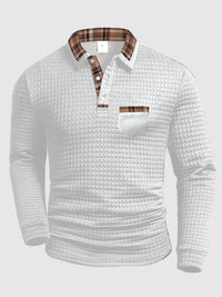 Warrick | Men's Long Sleeve Plaid Collar Polo Shirt