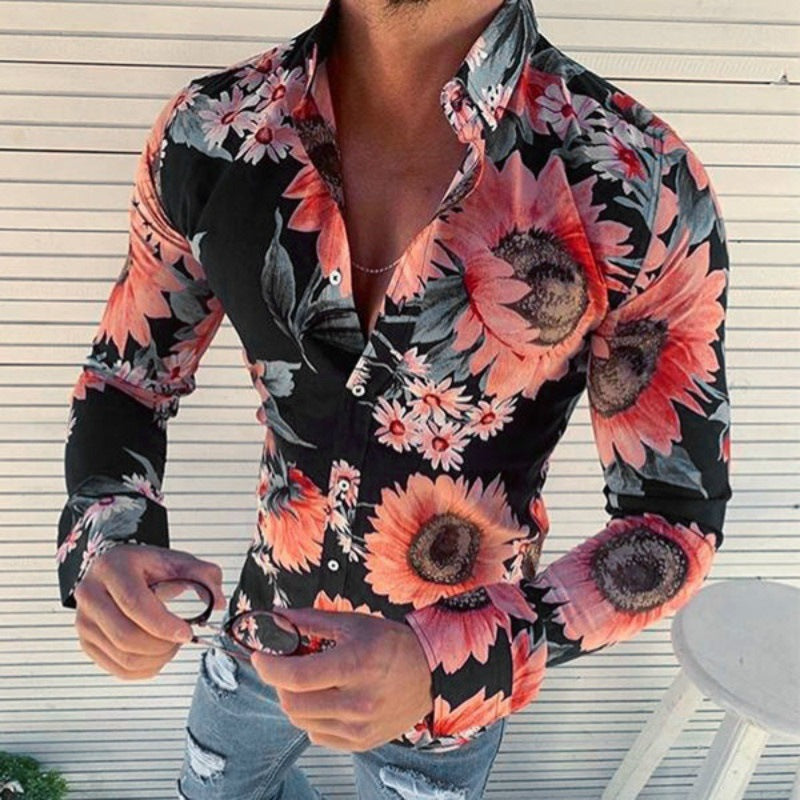 Crispin | Men's Floral Print Long Sleeve Shirt