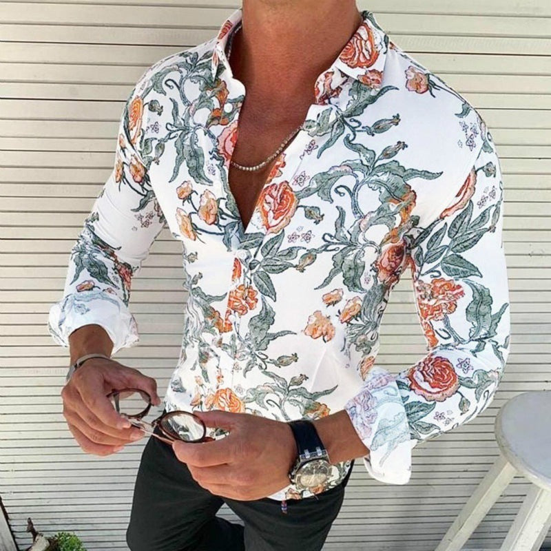 Crispin | Men's Floral Print Long Sleeve Shirt