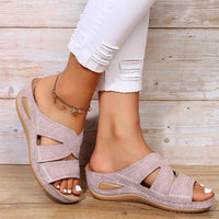 Olivia | Cross-Strap Sandals Orthopedic Adjustable Comfort Pink