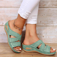 Olivia | Cross-Strap Sandals Orthopedic Adjustable Comfort Green