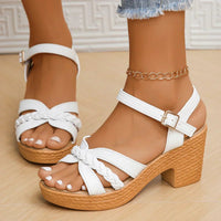 Chloe | Cross-Strap Sandals Women Adjustable Woven Sole Comfort White