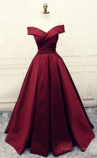 Burgundy Prom Dress,Ball Gowns Prom Dress,Satin Evening Gowns Burgundy