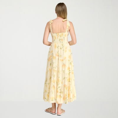 Trixxi Womens Juniors Sweetheart Neck Sleeveless Floral A Line Dress