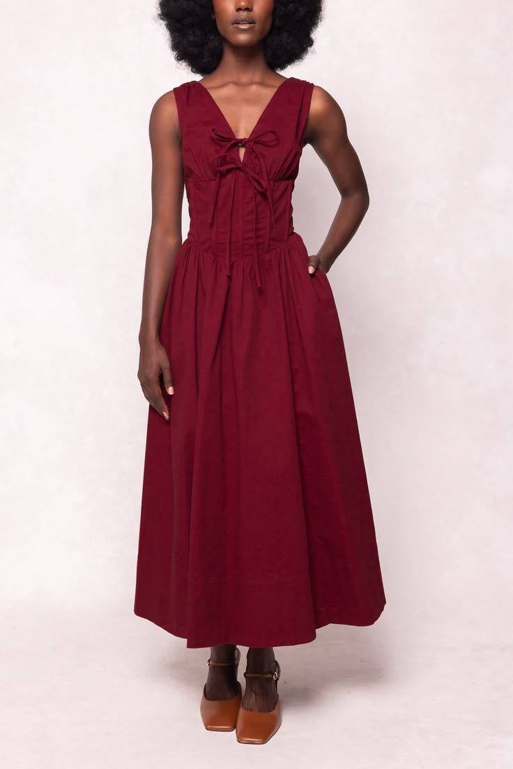 Kayla Dress In Burgundy X Small