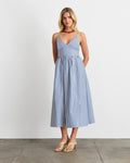 Vivien Dress Optic White French Blue Stripe 14 U26D315751