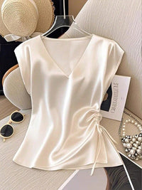 Eirene Flowy V-Neck Satin Top