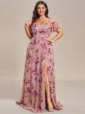 Pretty Reya Plus Size Cold Shoulder Formal Bridesmaid Dress With Side