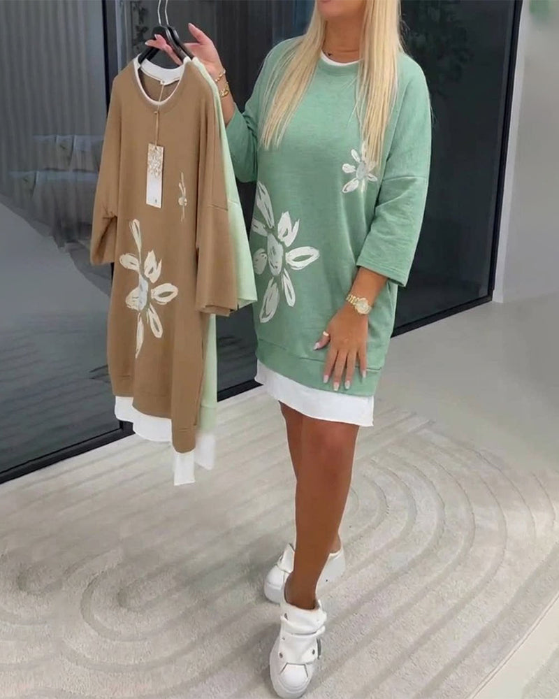 Celandine - Casual Cotton Knee-Length Dress
