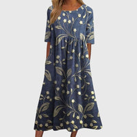 Djala | Flattering Dress Navy Blue