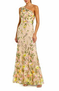Sidney Deep V Neck 3D Lace Gown (Women)
