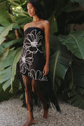 Celandine Asymmetrical Fringed T Shirt Dress