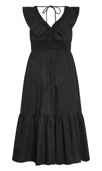 Kelly Ruffle Maxi Dress Black
