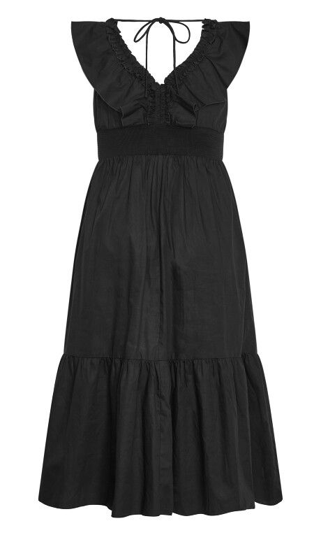 Kelly Ruffle Maxi Dress Black