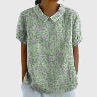 Jenna | Floral Blouse Green with Floral Print