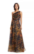 One Shoulder A Line Fil Coupe Gown
