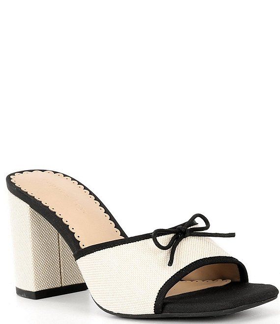 Cape Linen Bow Detail Dress Slide Sandals
