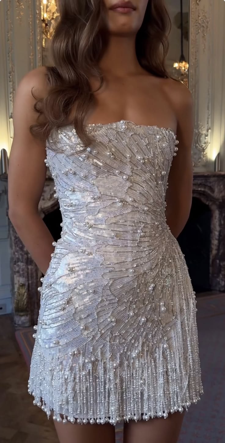 New Homecoming Dress Strapless Pearl Beading Back To School Outfits Pa