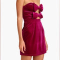 Avec Les Filles Dress Avec Les Filles Bow Velvet Peek A Boo Mini Dress